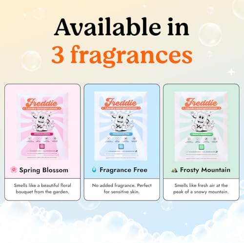 Freddie liquid less laundry detergent sheets for washing machines