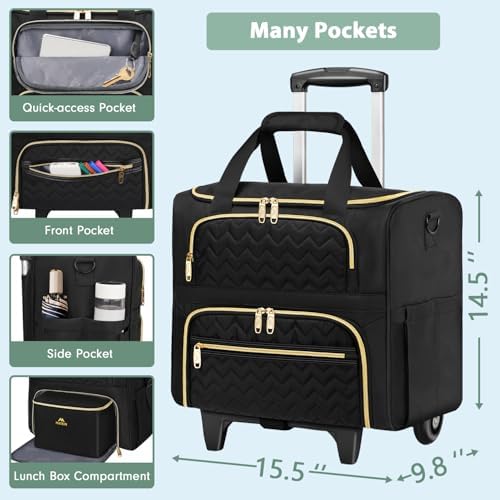 MATEIN rolling utility bag being carried as a shoulder tote without the cart.