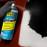 Flex Seal multi surface winter spray melting ice on vehicle side mirrors and headlights