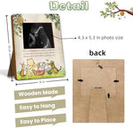 Wooden pregnancy milestone keepsake frame with sonogram photo display