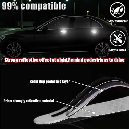 White 3D carbon fiber texture protective film applied on a sedan door handle cup