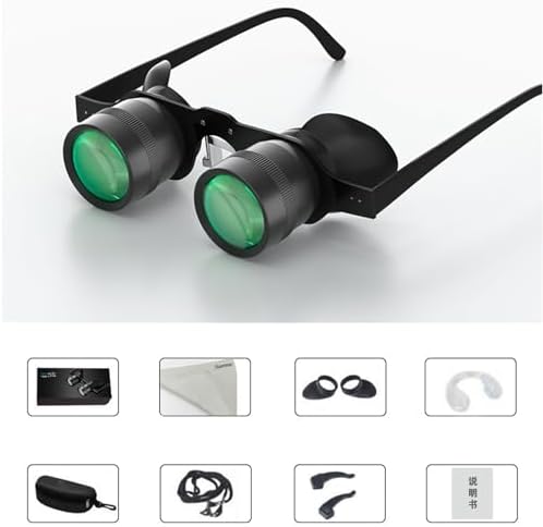 Premium 10x zoom fishing binoculars being adjusted for independent left and right eye focus.