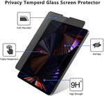 Side angle view showing anti-spy privacy effect on tablet