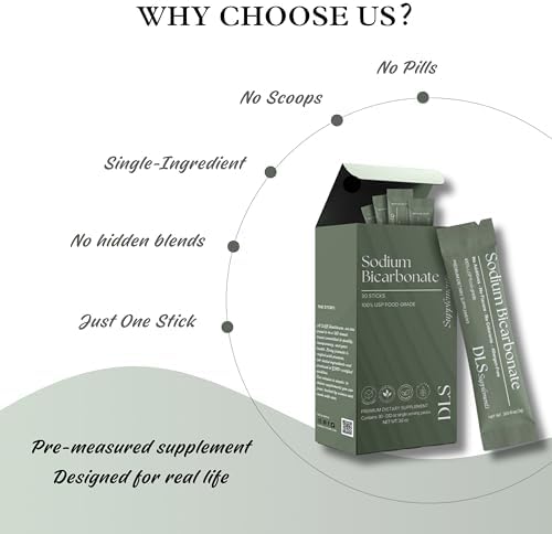 Vegan and gluten-free certification labels on the DLS sodium bicarbonate supplement box