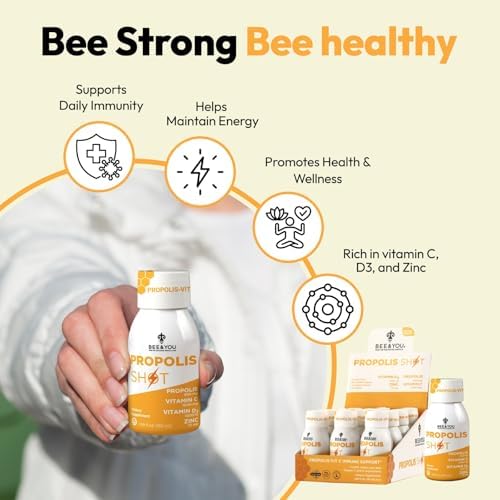 Bee And You propolis shot ingredients list and nutritional label