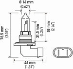 Side profile of the vehicle specific single tube halogen light bulb showing connector base