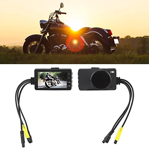 Keenso dual lens motorcycle security camera system with installation wires and bracket accessories