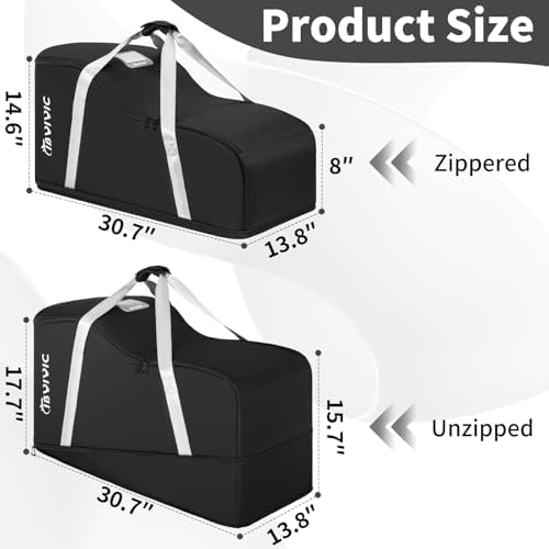 Side view of IBVIVIC car seat travel bag showing padded handle