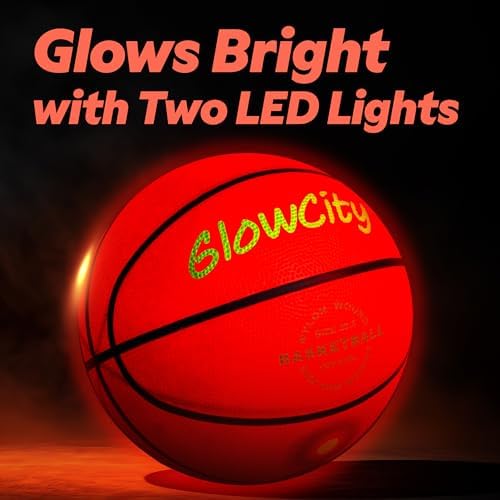 GlowCity light up basketball packaging and texture detail