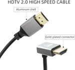 RIIEYOCA stretchable HDMI extender cable extended view showing flexibility up to one point five meters.