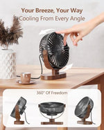 SWEETFULL silent desk fan connected to a laptop via the 4.7 foot USB cable