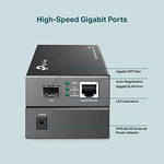 Side view of TP-Link MC220L media converter ports