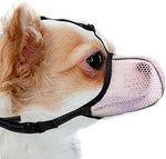 Pink Joypaws basket muzzle for Dachshunds showing air mesh material