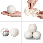 Hypoallergenic wool laundry balls safe for baby clothing and sensitive skin