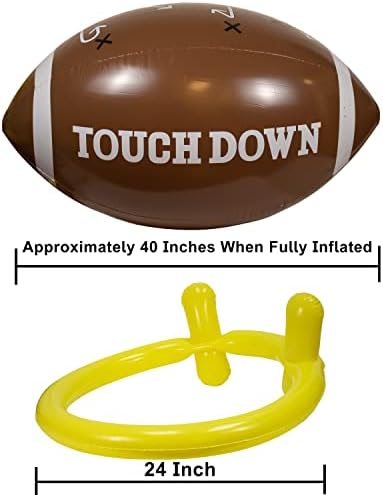GiftExpress giant vinyl football showing the durable waterproof material and touchdown graphics.