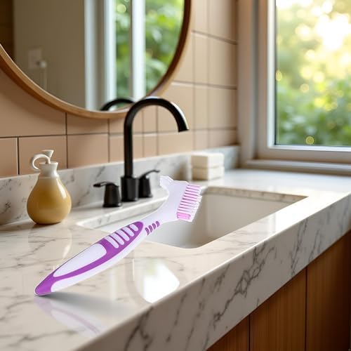 Portable BWESOO denture toothbrush set for travel and daily dental appliance care