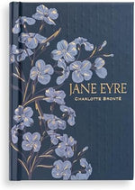 Side view of Jane Eyre hardcover showing metallic gilded page edges.