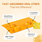 Individual lemon flavored glutathione strips packet
