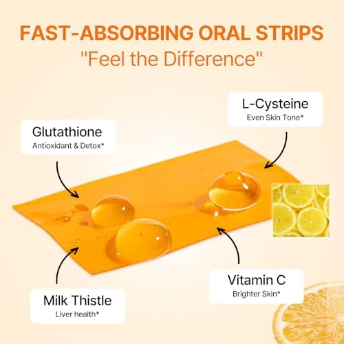 Individual lemon flavored glutathione strips packet