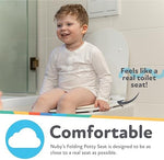 Nuby portable toilet trainer seat unfolded showing built-in suction cups