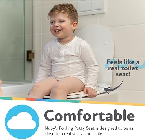 Nuby portable toilet trainer seat unfolded showing built-in suction cups