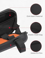 Side profile of the KEMIMOTO hard shell tool bag showing its thickness and aerodynamic triangular shape.