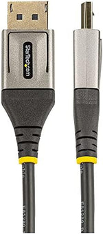 StarTech professional DP 1.4 cable showing the robust metal connector substructure packaging.