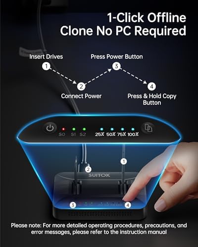 SUITOK M.2 NVMe and SATA SSD reader tool-free enclosure layout