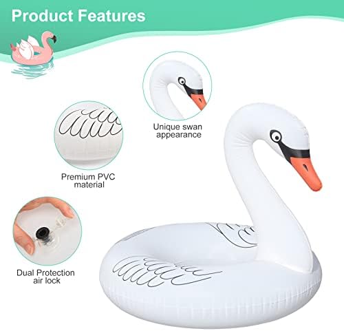 Flyfreeu swan pool float with colorful changing LED lights