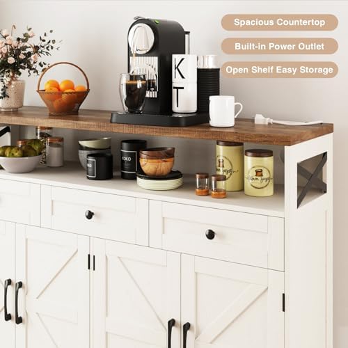FiveWillowise buffet cabinet used as a coffee bar in living room