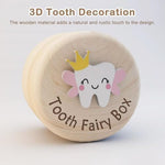 Azbuk wooden tooth keepsake box open showing storage interior