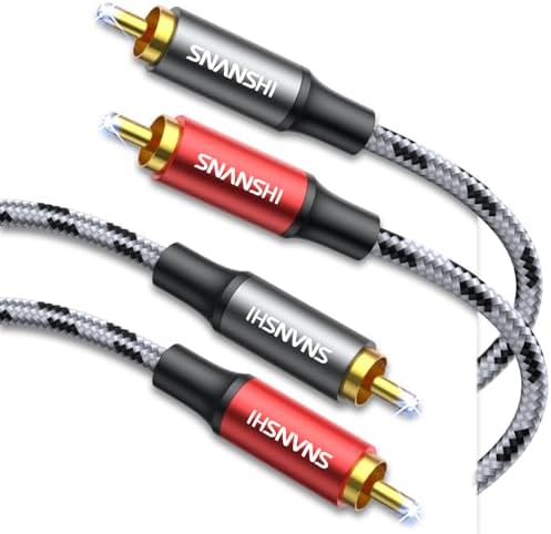 Snanshi 2RCA to 2RCA 5ft audio cable front view gold connectors