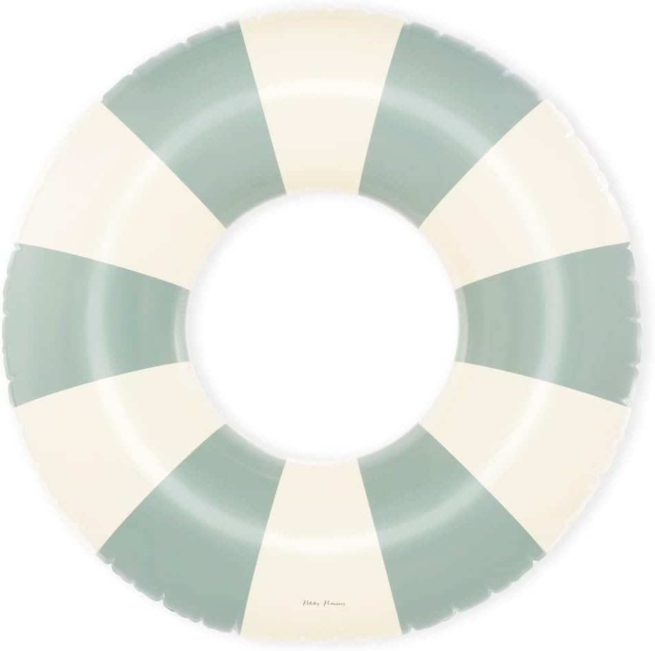 Petites Pommes Calile dusty green striped pool float front view