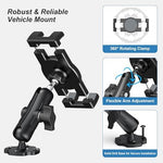 Keuvirya aluminum vehicle holder close up view of the protective thermoplastic polyurethane contact grips.