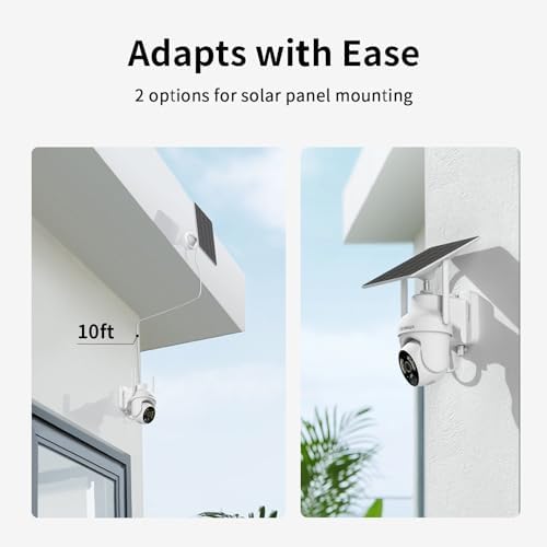 SEHMUA weatherproof solar powered surveillance camera installed on an exterior home wall