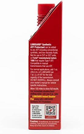 Lubegard Red ATF Synthetic Additive bottle showing Liquid Wax Ester technology logo