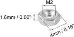 Uxcell M2 hex nuts pack of 100 laid out for display