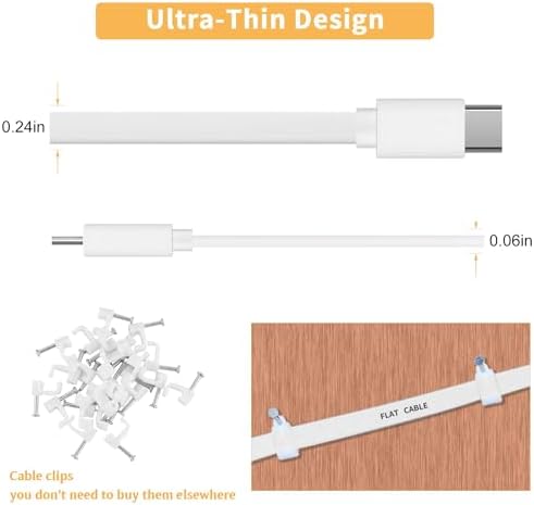 Uogw premium imported flat power cord kit contents including two white cables and twenty four wire nails