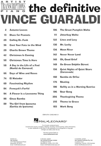 The Definitive Vince Guaraldi | Jazz Piano Sheet Music and Songbook | 31 Note-for-Note Artist Transcriptions for Intermediate and Advanced Pianists | Authentic Jazz Arrangements for Study/Performance - Image 3