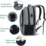 MATEIN travel rucksack lifestyle view demonstrating the hidden anti theft pocket on the rear panel.