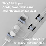 Self adhesive hook and loop strap set organizing a large bundle of computer cables