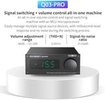 FLYINSKY CS3310 remote preamplifier digital display screen showing volume attenuation levels.