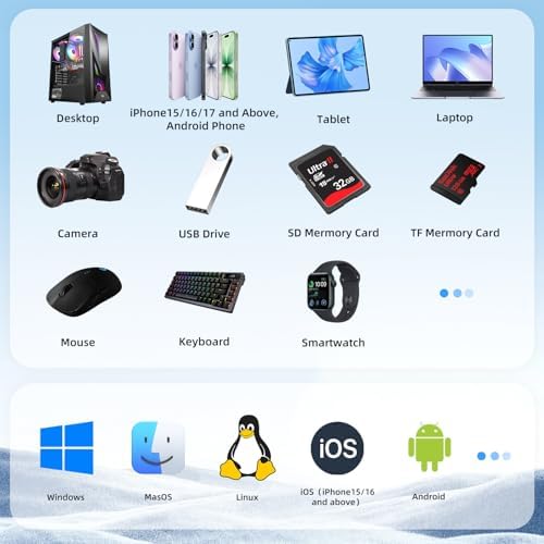 YOTUO 1TB backup drive shown next to a smartphone to demonstrate its ultra-compact pocket size.