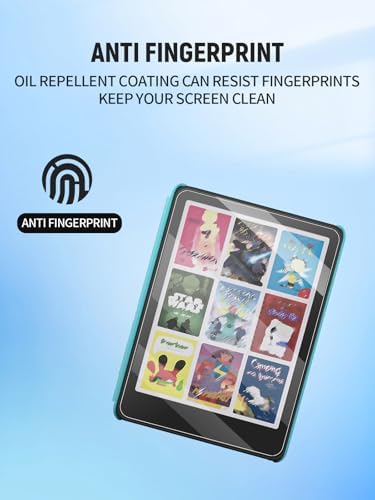 Close up of bubble-free installation on Kindle Colorsoft screen