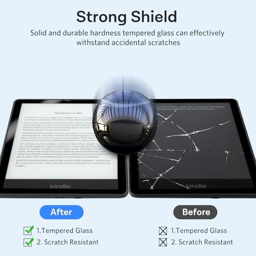 CoBak 2 Pack Matte Tempered Glass Screen Protector for 7" Kindle Paperwhite 12th Gen 2024 & Kindle Colorsoft Signature Edition, Kobo Aura 2 - Fingerprint Resistant, Anti-Bubble - 9H Hardness Film - Image 7
