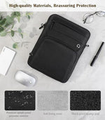 Dadanism tablet sleeve interior section revealing the thick shock absorbing foam padding layer for impact protection