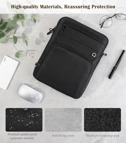 Dadanism tablet sleeve interior section revealing the thick shock absorbing foam padding layer for impact protection