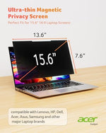 Acer 15.6 inch privacy screen installed on a professional laptop