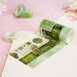 Washi tape rolls arranged for DIY craft projects