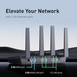 GL.iNet Flint 2 premium retail packaging box featuring technical specifications for WireGuard VPN and 6Gbps speeds
